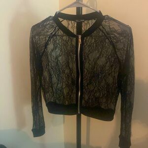 Lace bomber jacket